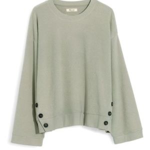 COZY MADEWELL•Resourced•Brushed Side Button Oversized Sweatshirt•Size X-Large